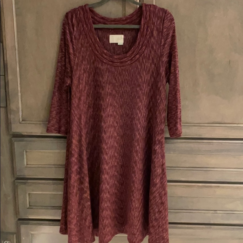 Maroon swing dress with pockets